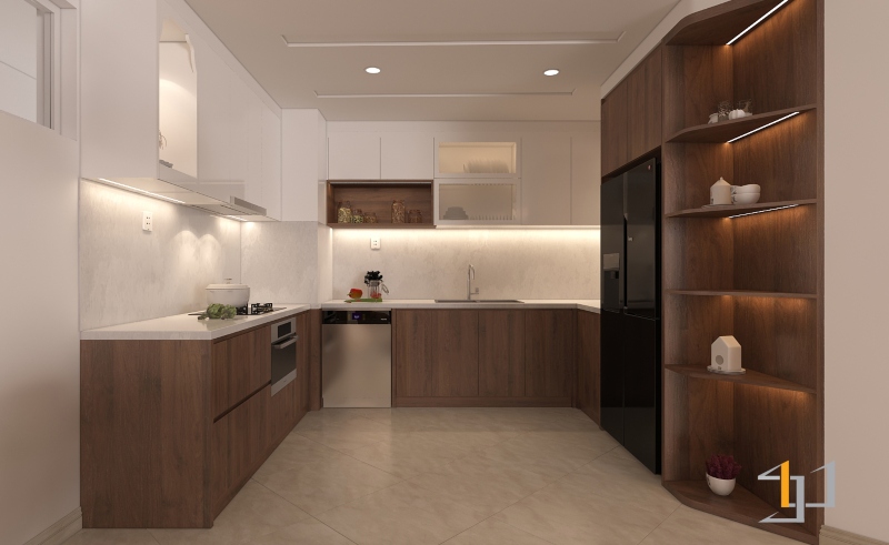 Thiết kế tủ bếp đẹp chung cư