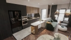 Thiết kế nội thất phòng bếp mở trong căn hộ Vinhomes