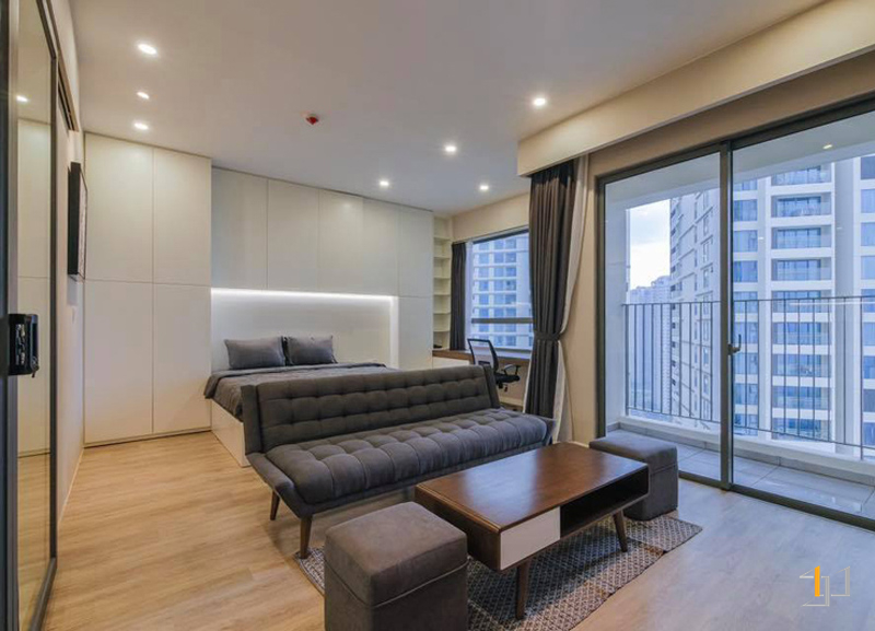 Mẫu thiết kế phòng khách 20m2 đẹp phong cách Hiện đại căn hộ Masteri Khang Điền
