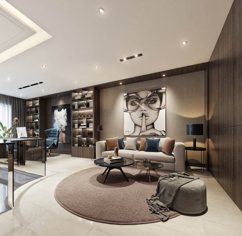 Thiết kế phòng làm việc phong cách luxury