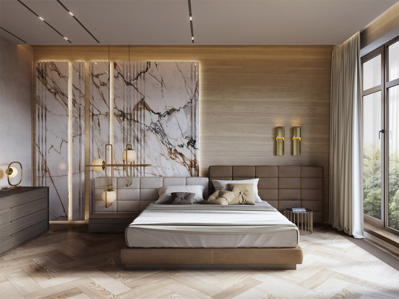 Nhìn vào không gian phòng ngủ phong cách nội thất Luxury này cũng đủ để thấy được độ “chịu chơi” của chủ nhân ngôi nhà
