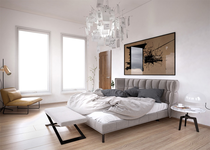 Kiểu thiết kế đèn trần độc đáo, tạo điểm nhấn ẩn tượng trong không gian phòng ngủ Luxury