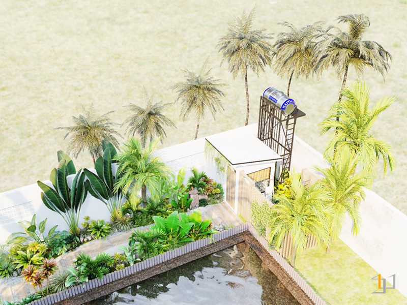 Tổng quan thiết kế sân vườn và phòng tắm lộ thiên