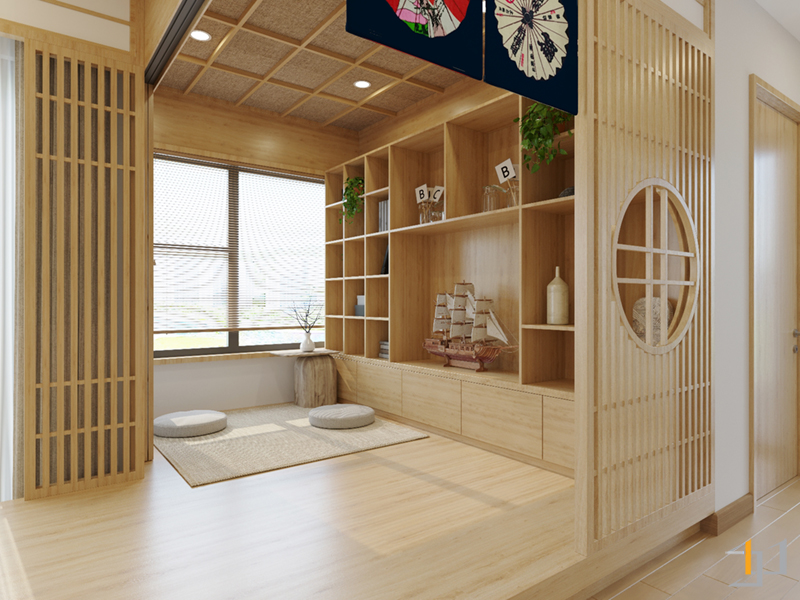 Thiết kế phòng đọc sách phong cách Japanese
