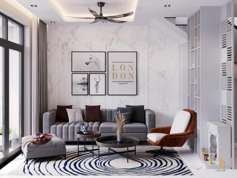 Xu hướng thiết kế phòng khách nhà ống đẹp 4m tối ưu diện tích