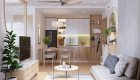 Mẫu thiết kế bếp phong cách Japandi tinh tế dành cho nhà ống