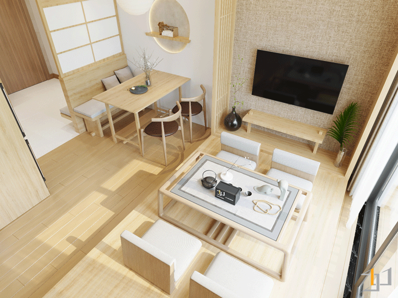 phong cách Nhật Bản của căn hộ The Origami do S-housing thiết kế.