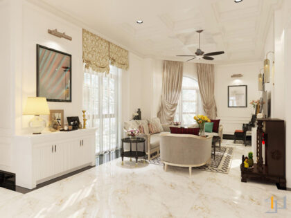 Thiết kế nội thất phòng khách biệt thự, sang trọng