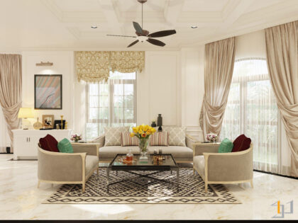 Tổng quan nội thất phòng khách biệt thự