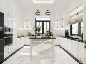 Trang trí nội thất phòng bếp tân cổ điển