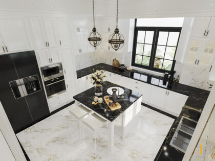 Thiết kế nội thất phòng bếp biệt thự