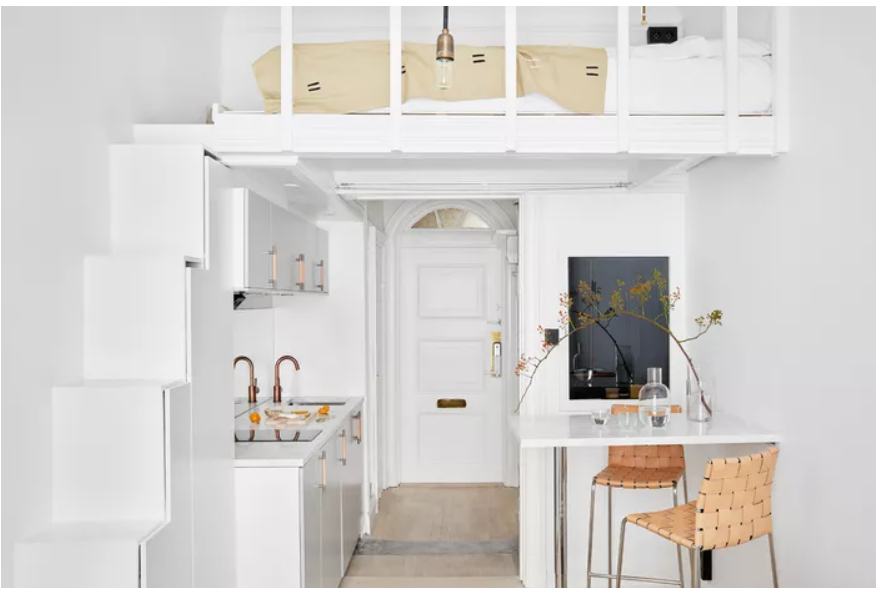 Với thiết kế đơn giản, nhỏ gọn tiết kiệm tối đa không gian mà tủ bếp chữ I mang lại nó sẽ đảm bảo diện tích tối đa nhất cho không gian bếp nhà bạn.