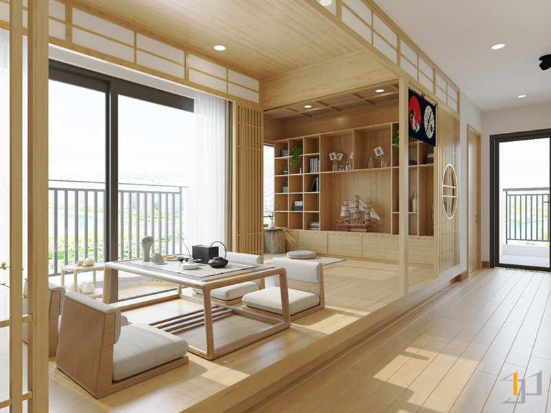 Nội thất gỗ trong thiết kế phong cách japan