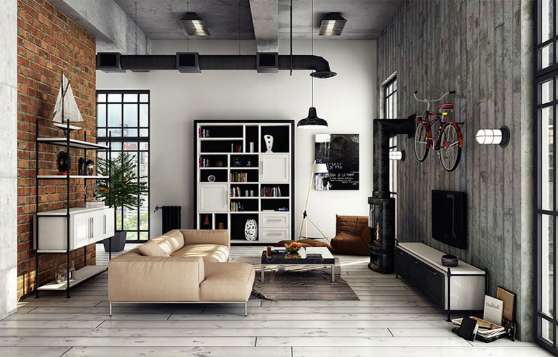 Phong cách Loft hiện đại cá tính với tông màu trắng- đen