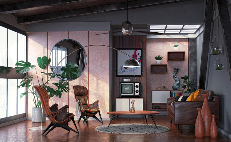 Phong cách nội thất Mid Century modern ấm áp