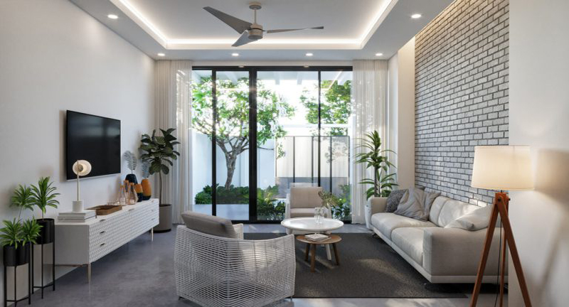 Nội thất phong cách Bauhaus tông màu trắng mát mẻ
