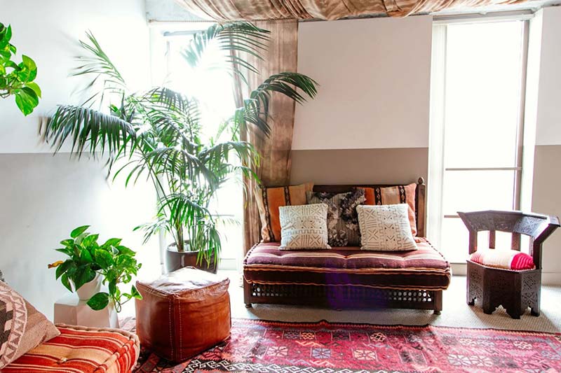 phong cách nội thất Bohemian với họa thiết thổ cẩm đẹp