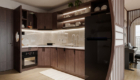 Phòng bếp căn hộ Vinhomes trà đạo được trang bị nhiều tiện ích hiện đại