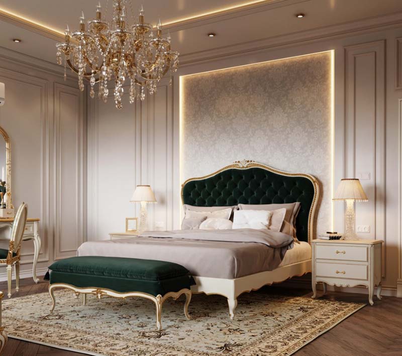 Mẫu giường ngủ phong cách cổ điển sang trọng