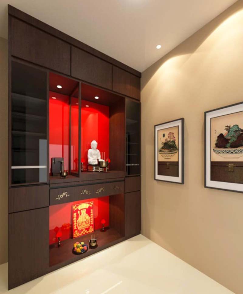 Thiết kế tủ bàn thờ kết hợp tủ trang trí