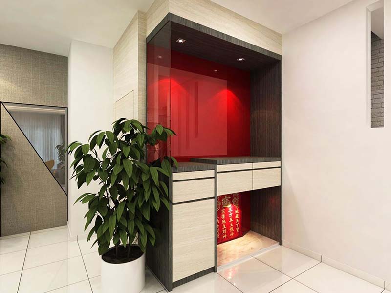 Ứng dụng vách kính trong thiết kế bàn thờ