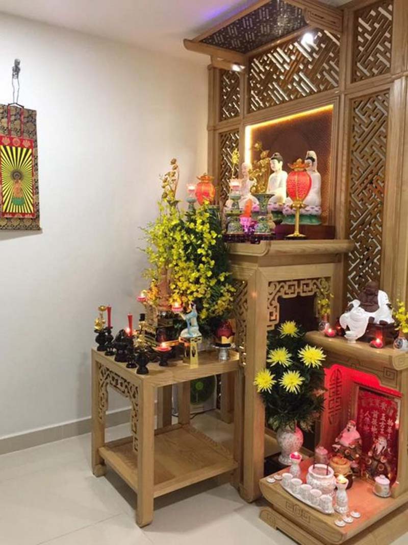 Chất liệu gỗ chủ đạo trong mẫu bàn thờ