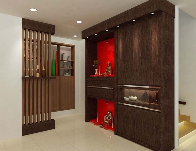Tủ thờ kết hợp tủ trang trí