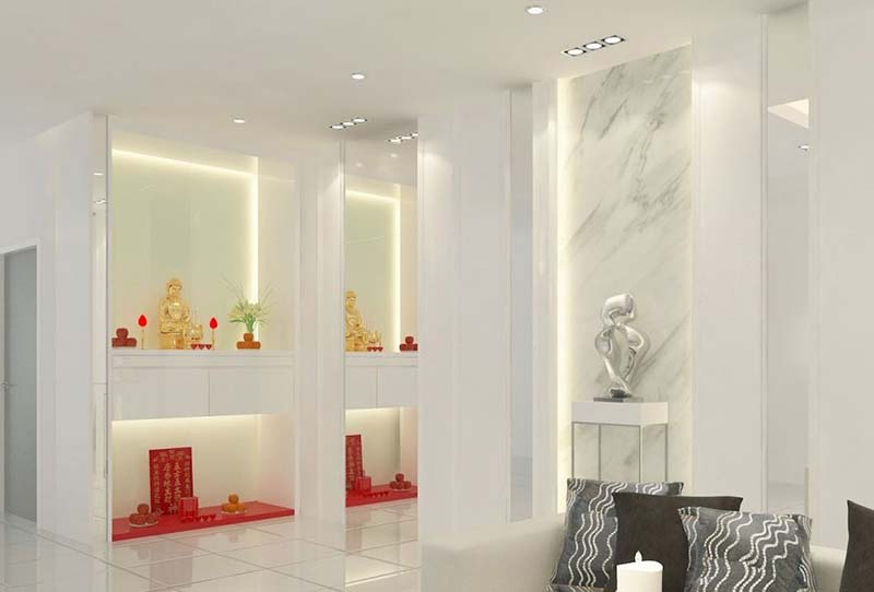 Vách kính cường lực kết hợp đèn LED