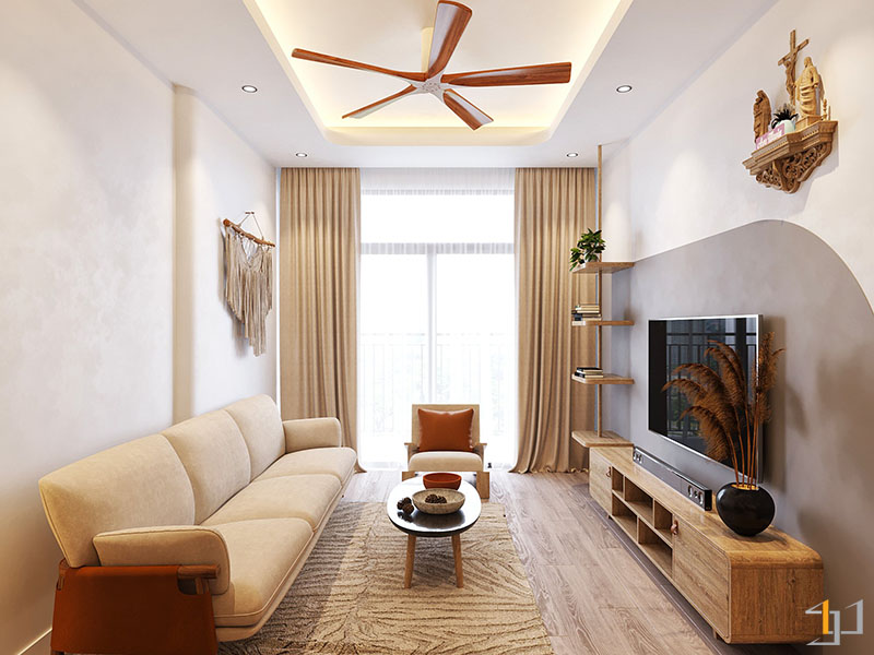 Phong cách Japandi trong thiết kế nội thất nhà chung cư 60m2 đẹp