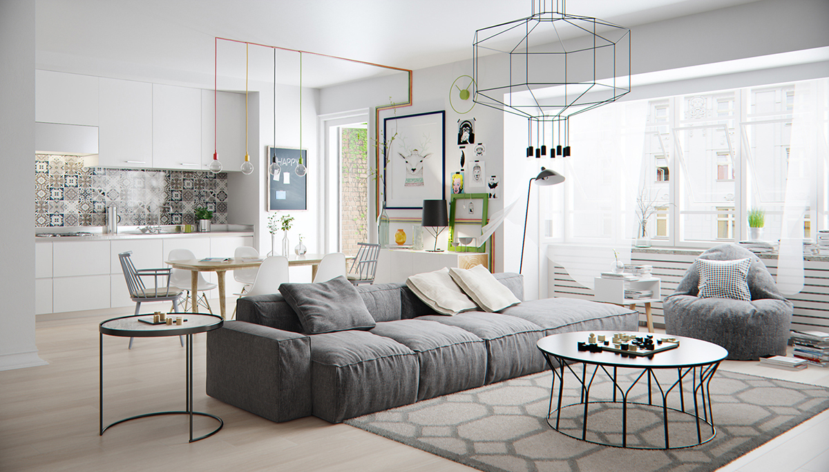Thiết kế nội thất phong cách Scandinavian cho nhà chung cư 60m2