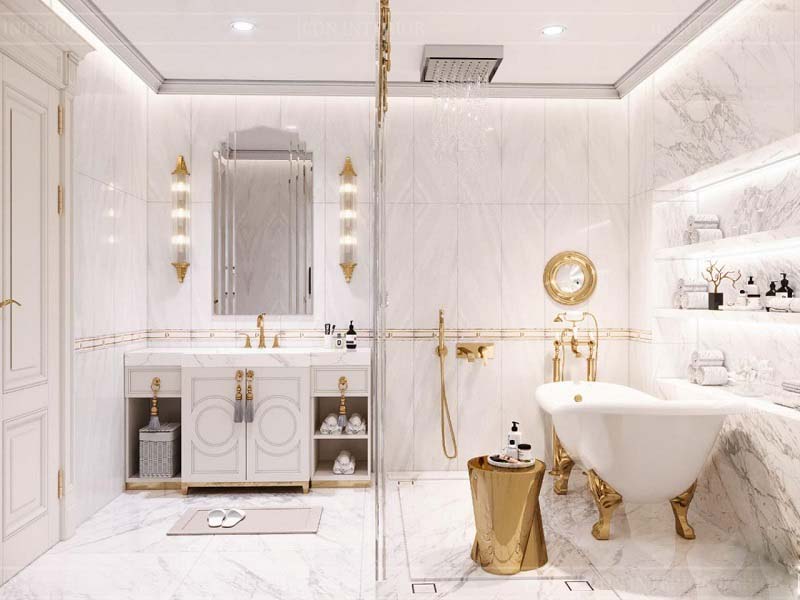 Nhà vệ sinh phong cách tân cổ điển cho nội thất nhà chung cư 60m2 đẹp
