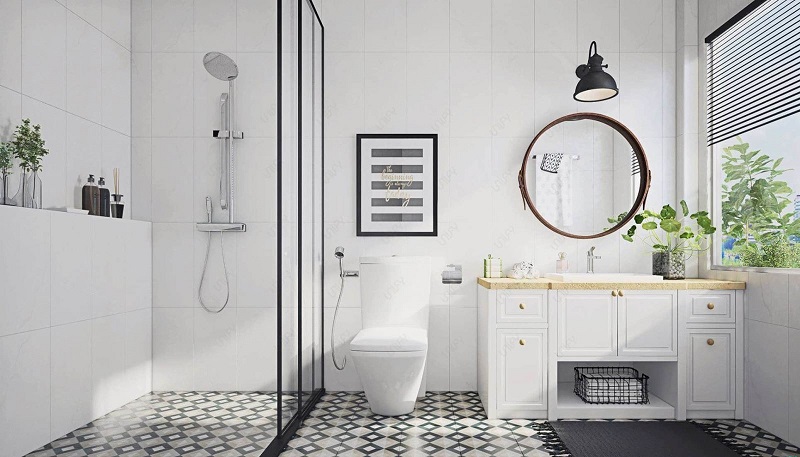 Phòng vệ sinh phong cách Scandinavian trong nội thất nhà chung cư 60m2 đẹp