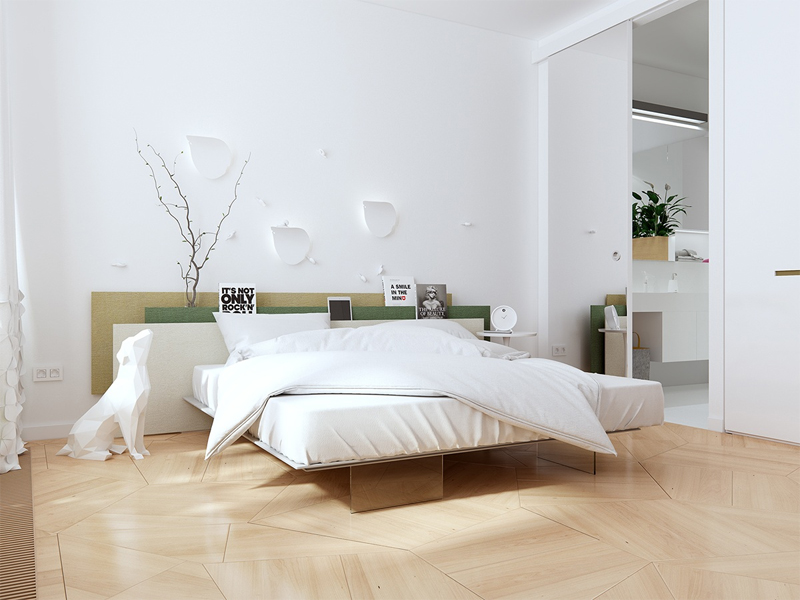 Mẫu 5: Thiết kế nội thất nhà cấp 4 đẹp với phòng ngủ với gam màu trắng tinh tạo cảm giác thoải mái và thoáng đãng