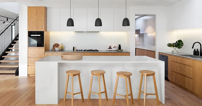 Gian bếp trong phòng cách Bắc Âu luôn được thiết kế mở để mang đến sự thoáng đãng