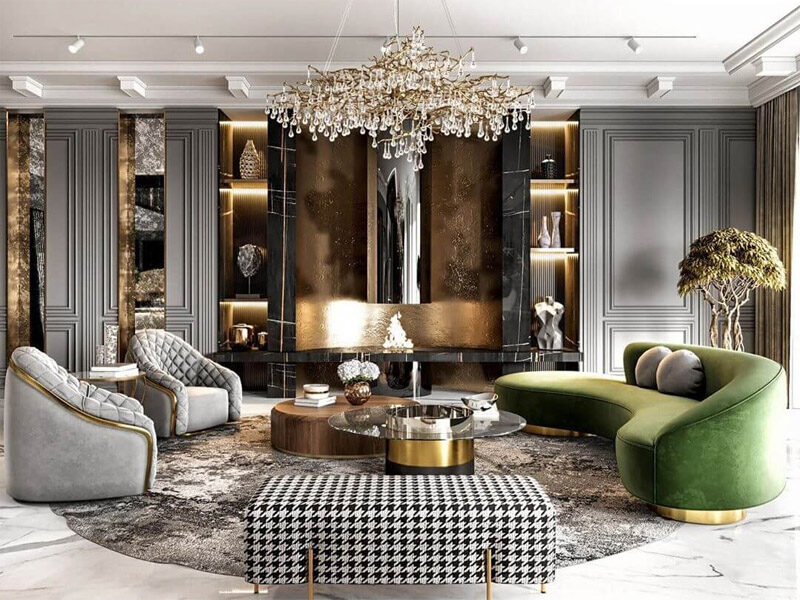 Không gian phong cách nội thất Luxury đầy xa xỉ với những món đồ cao cấp