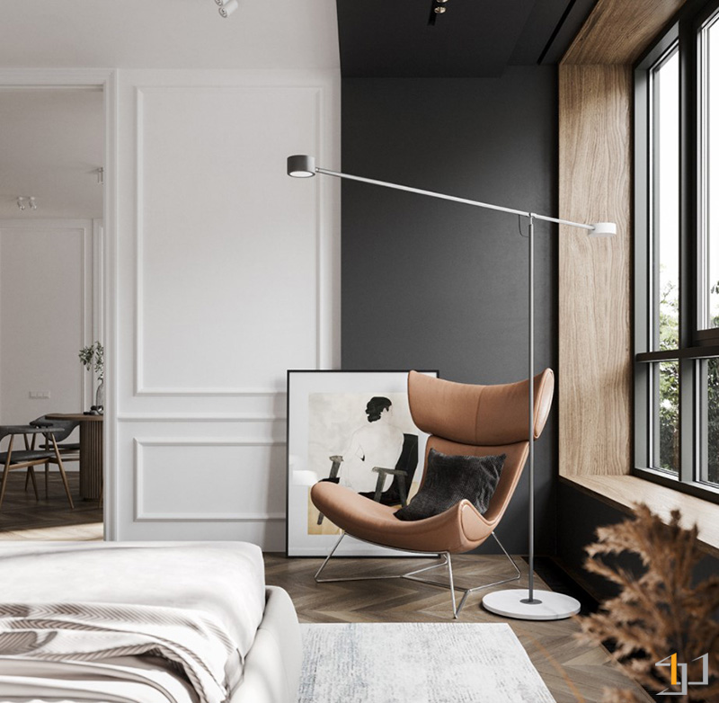 Góc đọc sách “cực chill” bên cửa sổ trong phong cách nội thất Tân cổ điển