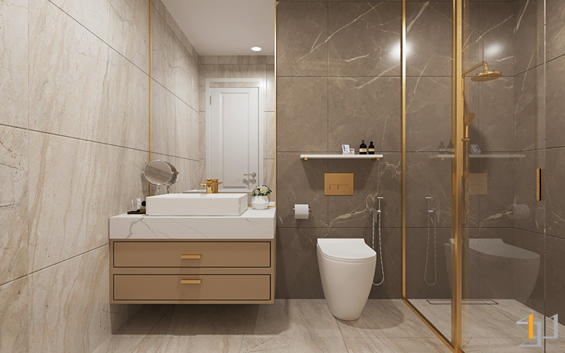 Từng chi tiết mạ vàng được lồng ghép khéo léo, tinh tế trong phong cách nội thất Tân cổ điển