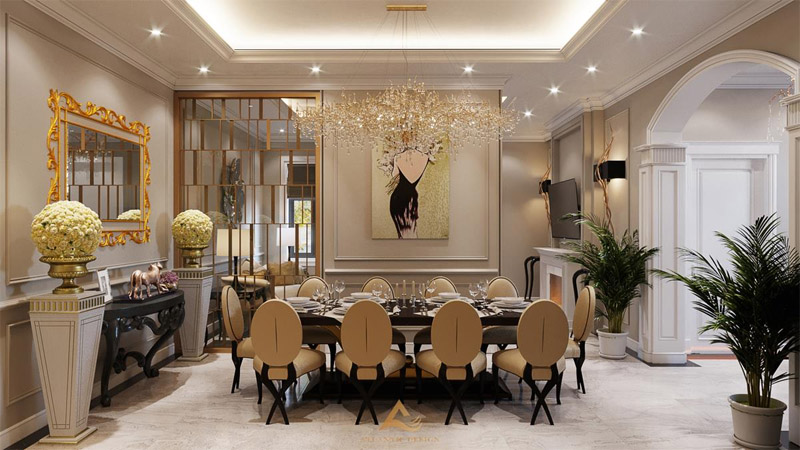 Mẫu phòng ăn Tân cổ điển 10