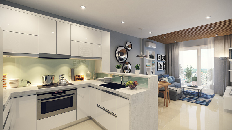 Thiết kế bếp hiện đại, trẻ trung và tiện nghi