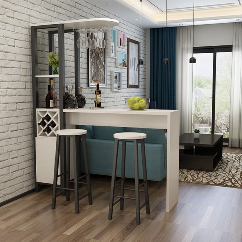 Bạn cũng có kể sử dụng kệ tủ làm vách ngăn trong thiết kế căn hộ 45m2