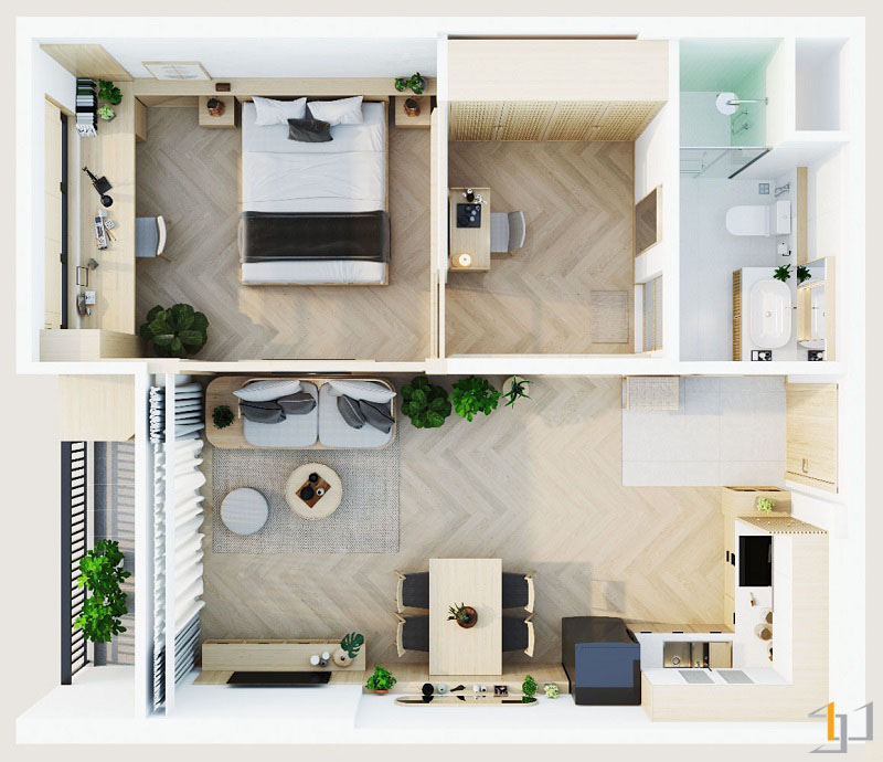 Cấu trúc tổng thể của căn hộ mini Vinhomes Grand Park