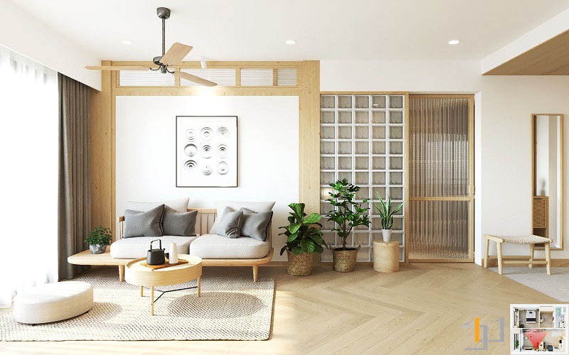 Không gian phòng khách trong thiết kế căn hộ chung cư mini