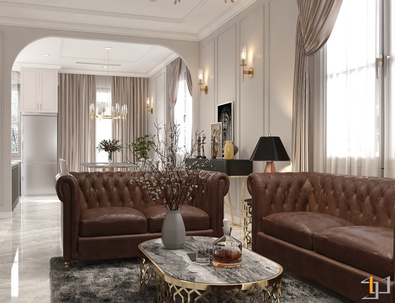 thi công nội thất nhà phố tân cổ điển