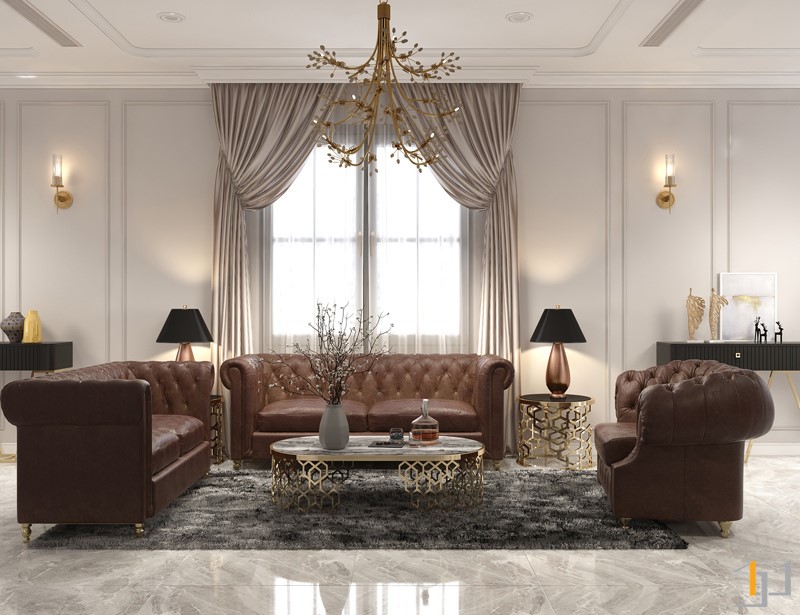 thi công nội thất nhà phố tân cổ điển