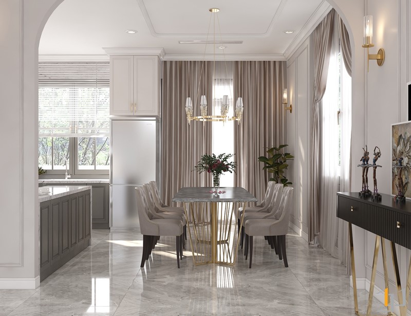thi công nội thất nhà phố tân cổ điển