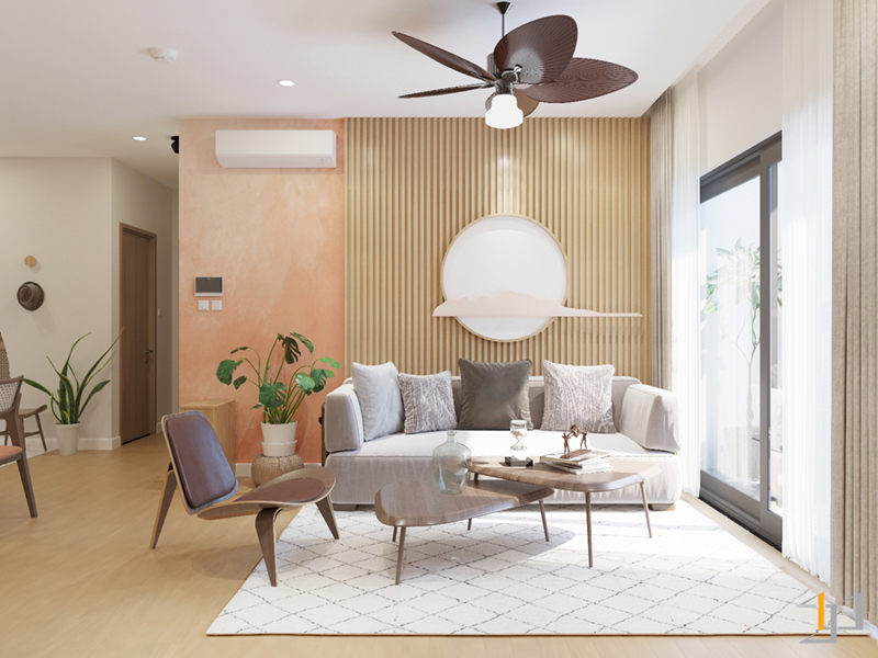 Khu vực phòng khách đậm nét Á Đông đầy nhã nhặn và tinh tế