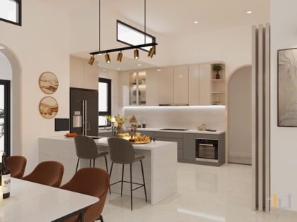 Phòng bếp nhà phố Đắk Nông 2 Tầng Modern