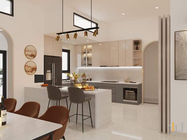 Phòng bếp nhà phố Đắk Nông 2 Tầng Modern