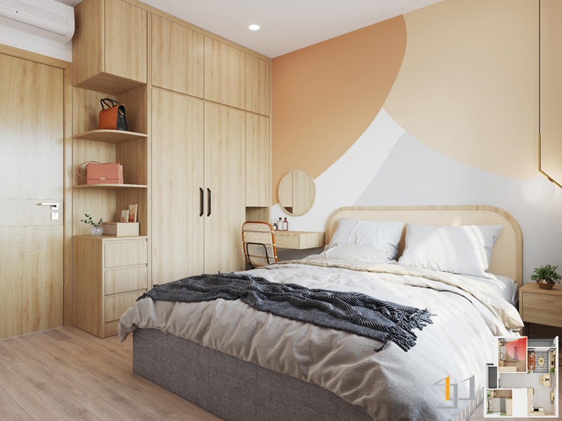 Thiết kế thi công nội thất phòng ngủ căn hộ chung cư