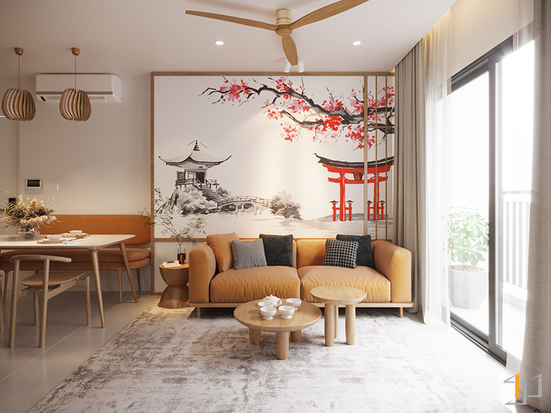 Thiết kế thi công nội thất phòng khách căn hộ chung cư